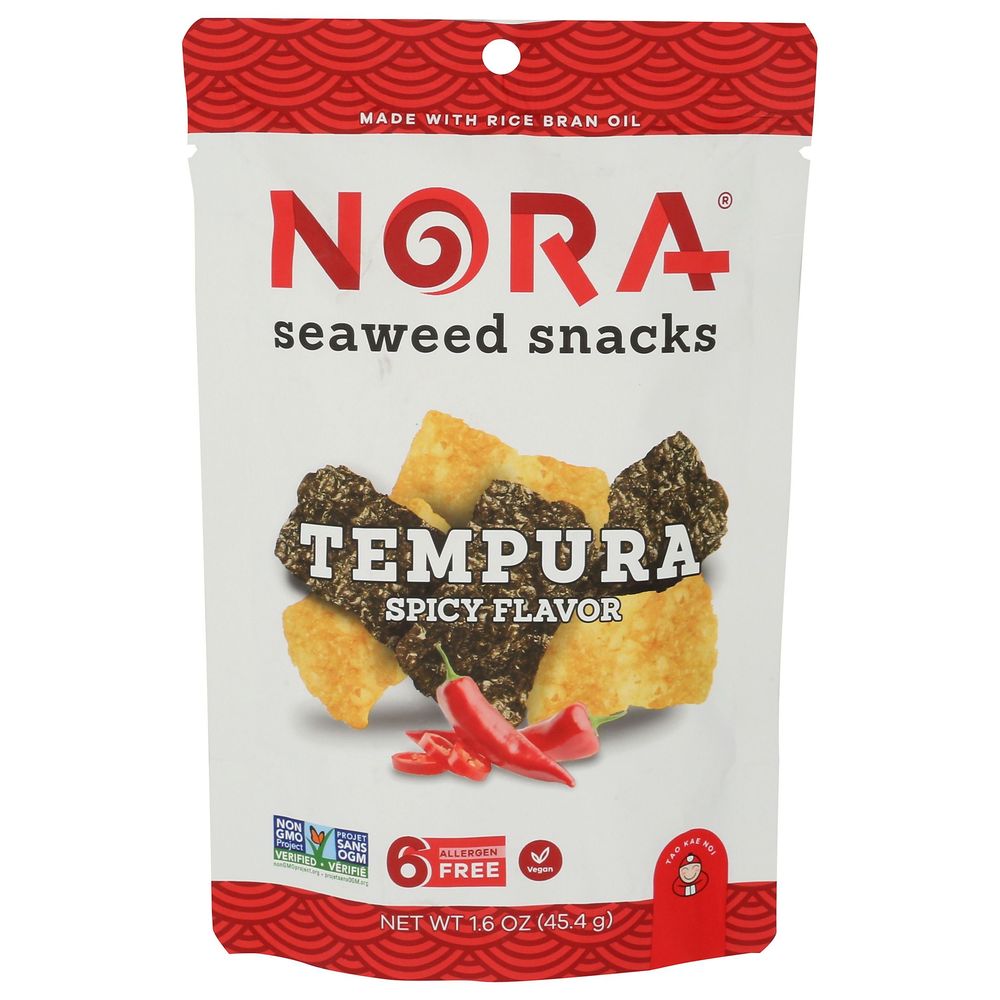 Nora Snacks Tempura Spicy Seaweed Snacks, 1.41 Ounce -- 12 Per Case