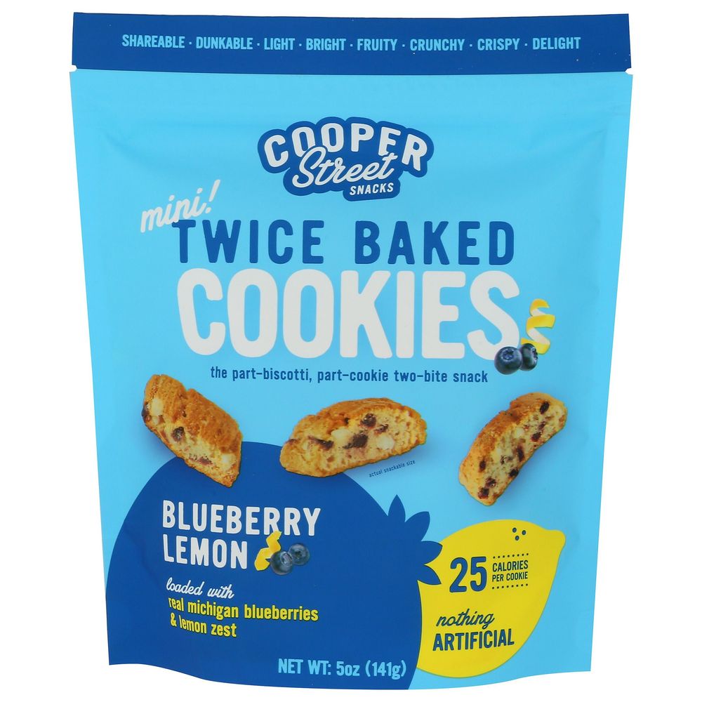 Cooper Street Lemon Blueberry Twice Baked Cookies, 5 Ounce -- 6 Per Case