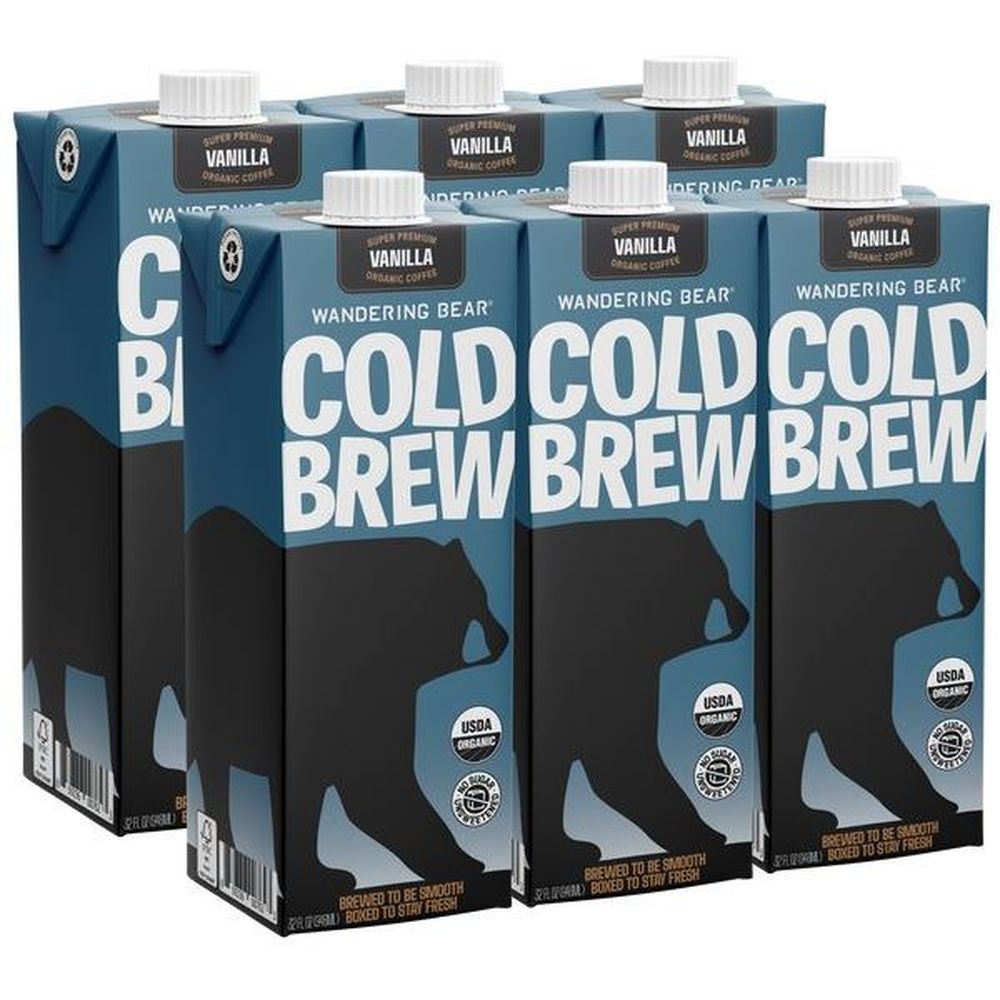 Wandering Bear Organic Vanilla Cold Brew Coffee, 32 Fluid Ounce -- 6 Per Case