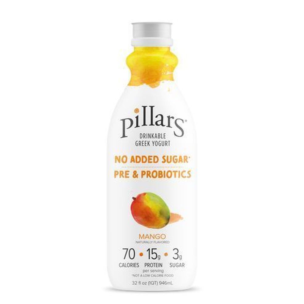 Pillars Mango Drinkable Greek Yogurt, 32 Fluid Ounce -- 6 Per Case