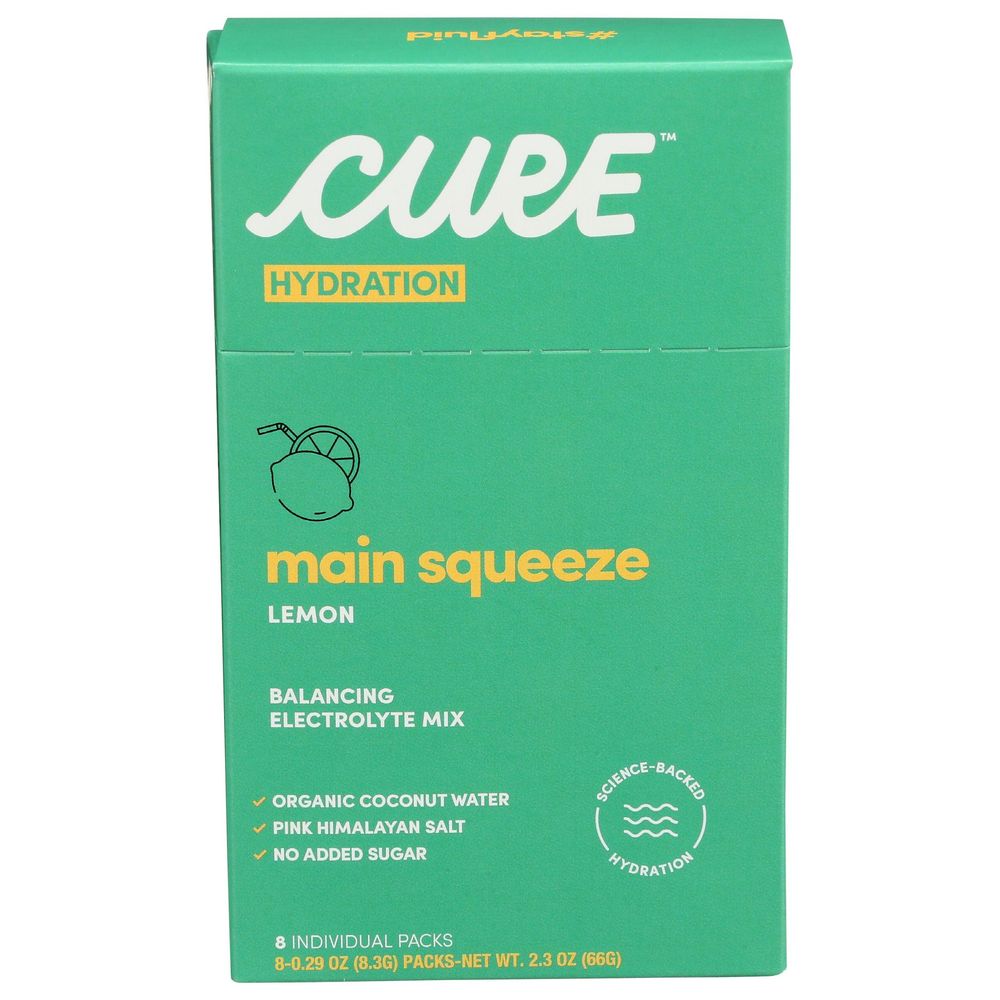 Cure Hydration Watermelon Electrolyte Drink Mix, 0.26 Ounce -- 8 Per Case