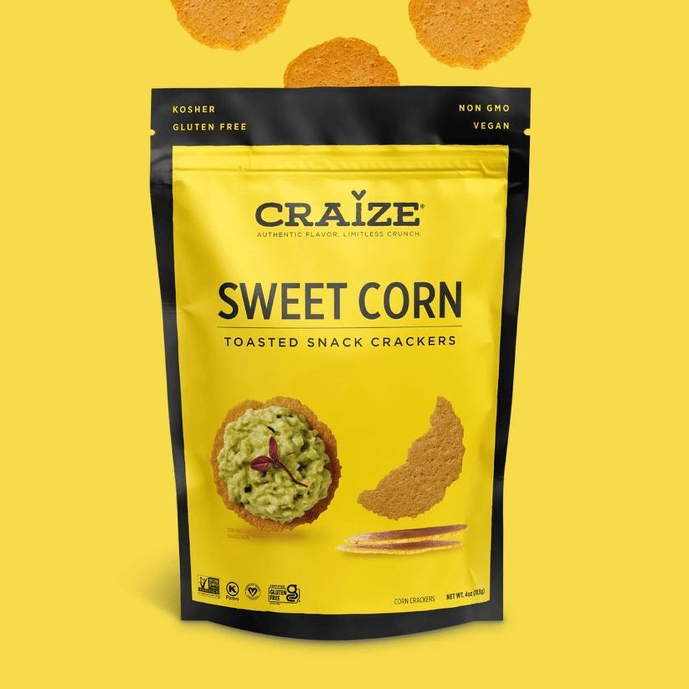 Craize Sweet Corn Cracker Crisps, 4 Ounce -- 6 Per Case