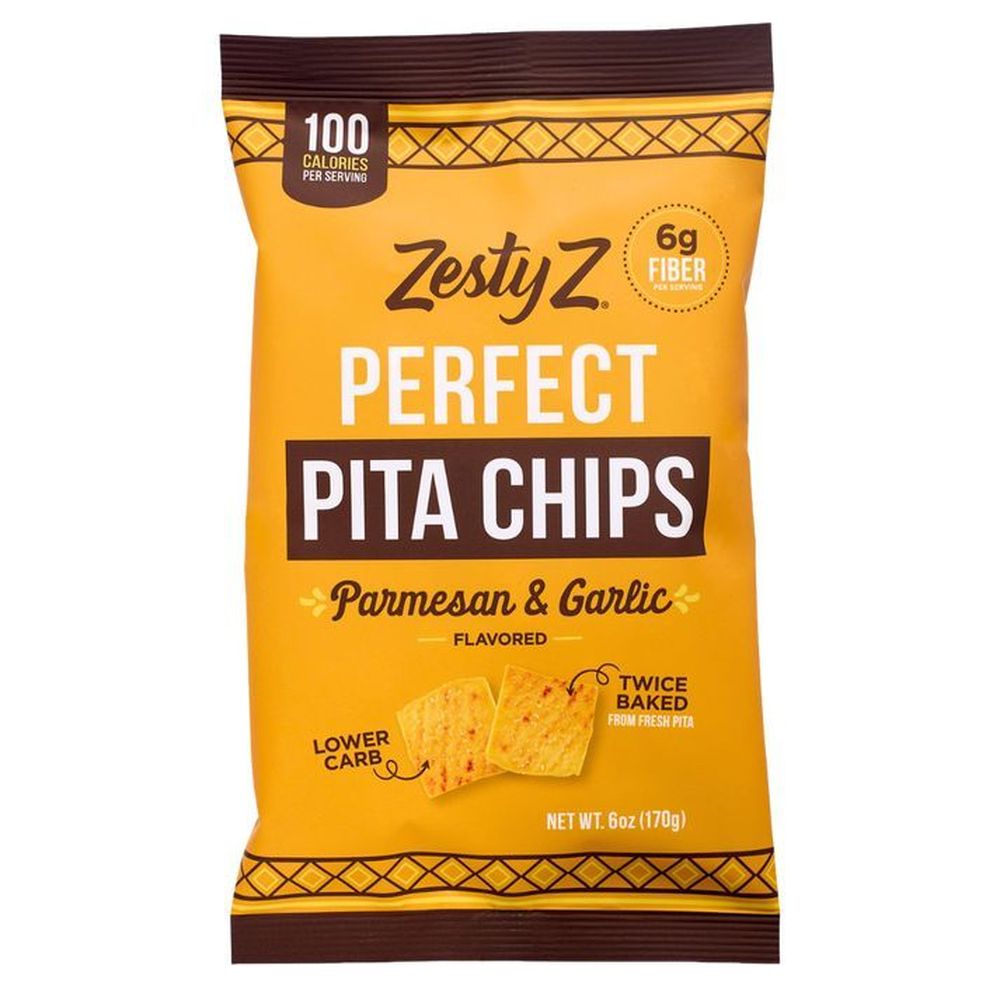 Zesty Z Parmesan And Garlic Pita Chips, 6 Ounce -- 8 Per Case
