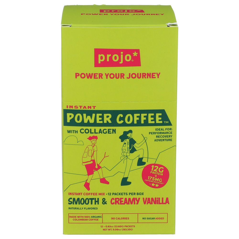 Projo Smooth And Creamy Vanilla Instant Coffee With Collagen, 9.31 Ounce -- 6 Per Case