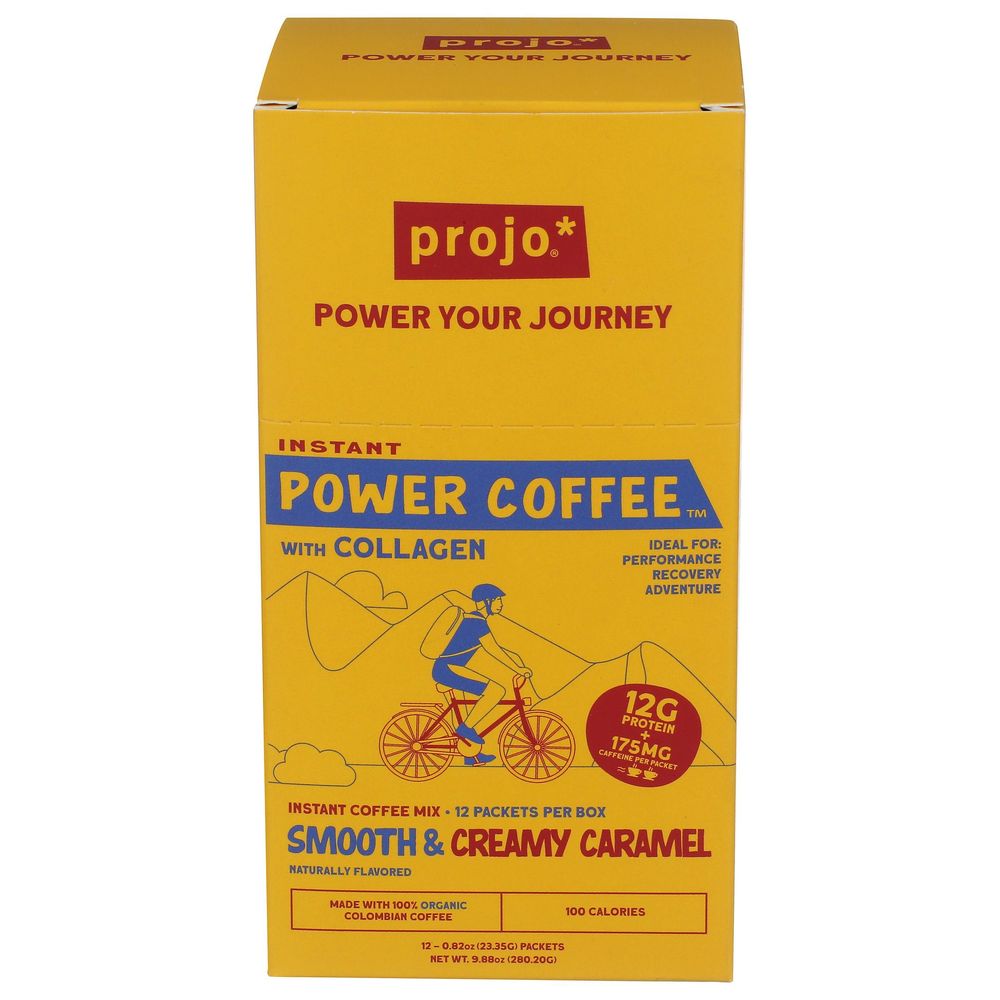 Projo Caramel Latte Flavor Instant Coffee With Collagen, 9.31 Ounce -- 6 Per Case