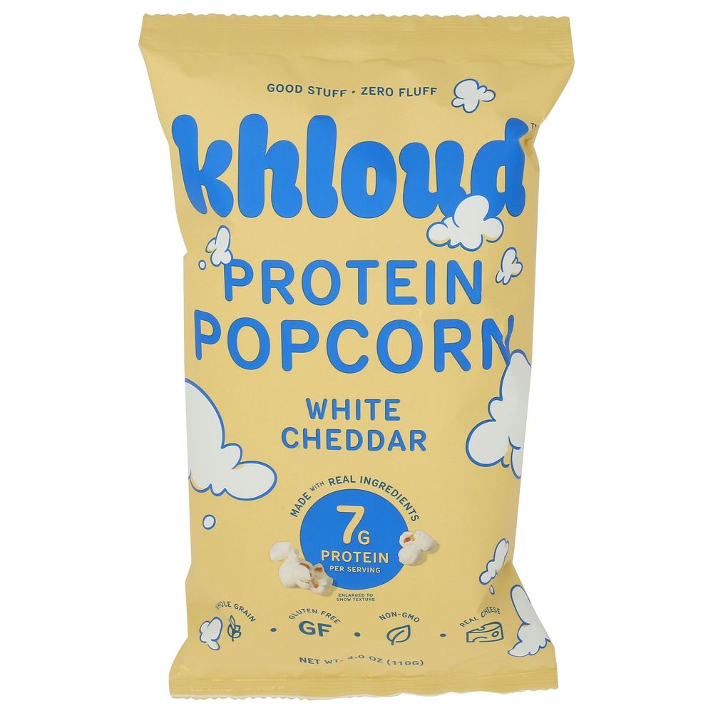 Khloud White Cheddar Protein Popcorn, 4 Ounce -- 12 Per Case
