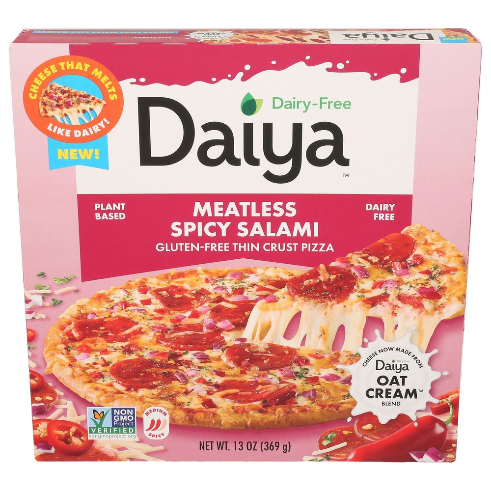 Meatless Spicy Salami Thin Crust Pizza