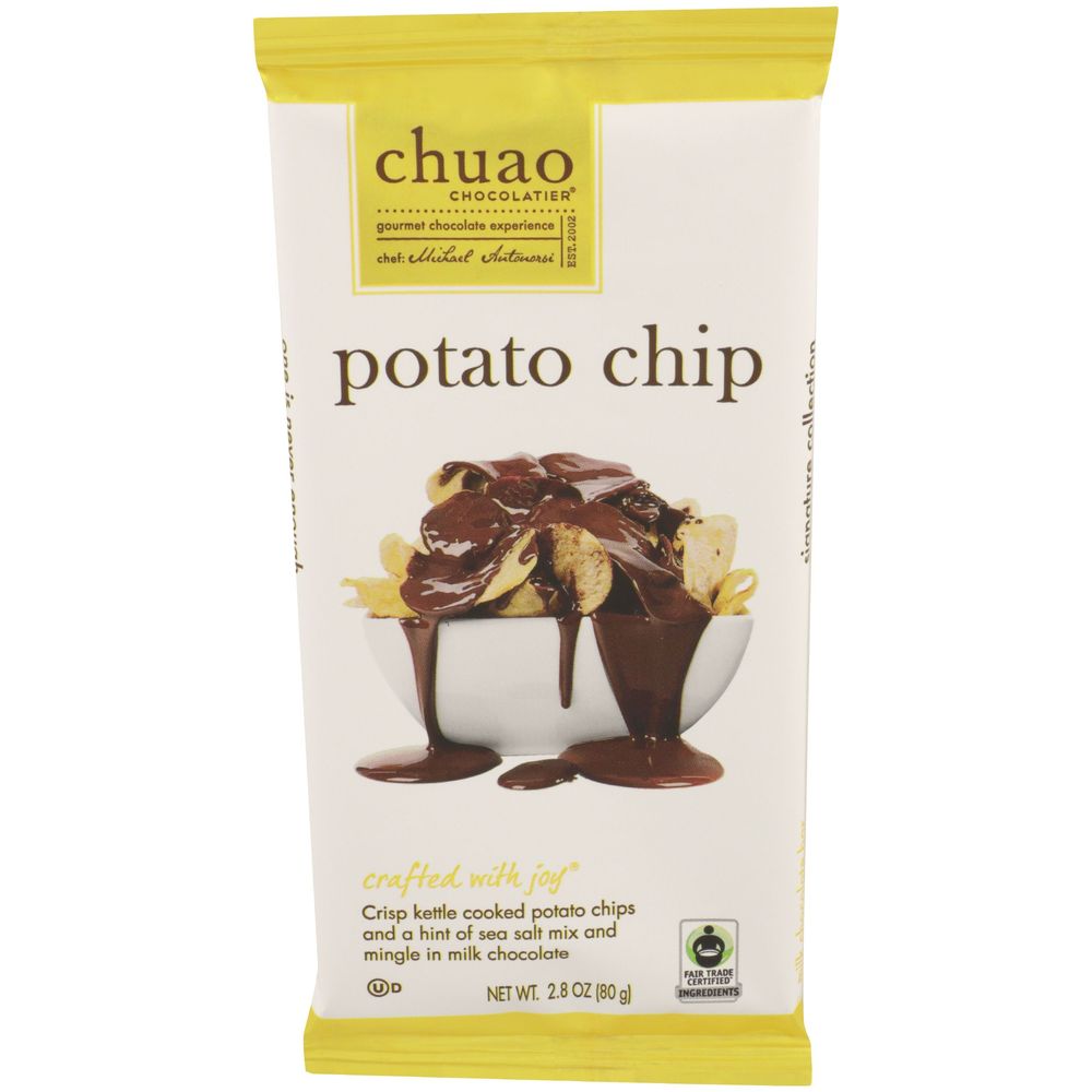 Chuao Chocolatier Potato Chip Chocolate Bar, 2.8 Ounce -- 12 Per Case