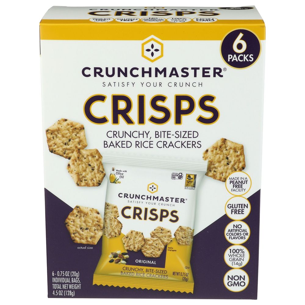 Crunchmaster Crisps Original Baked Rice Crackers, 4.5 Ounce -- 6 Per Case