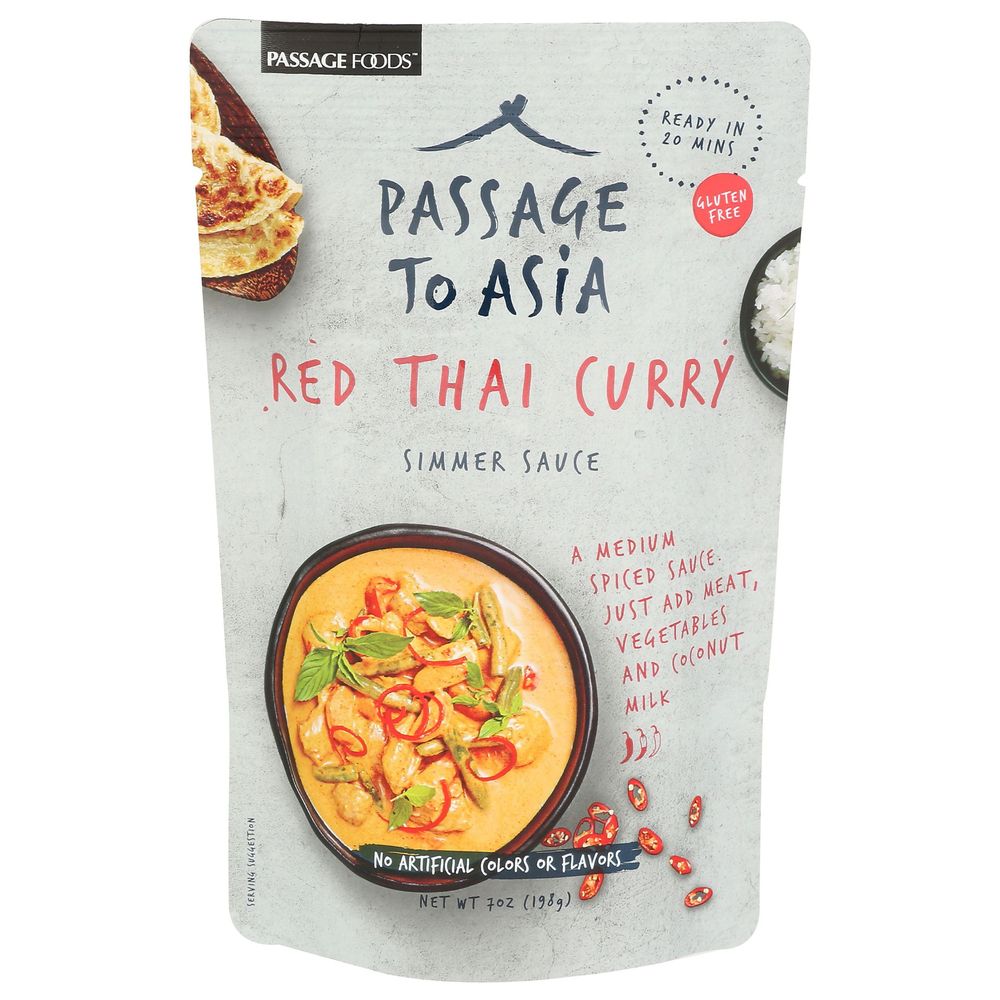Passage Foods Red Thai Curry Simmer Sauce, 7 Ounce -- 8 Per Case