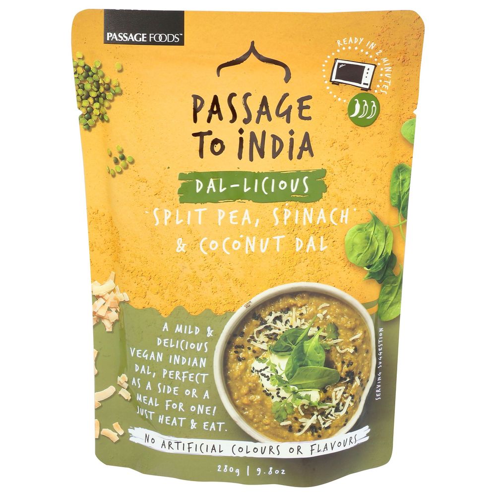 Passage Foods Dal Licious Split Pea Spinach And Coconut Dal, 9.8 Ounce -- 6 Per Case