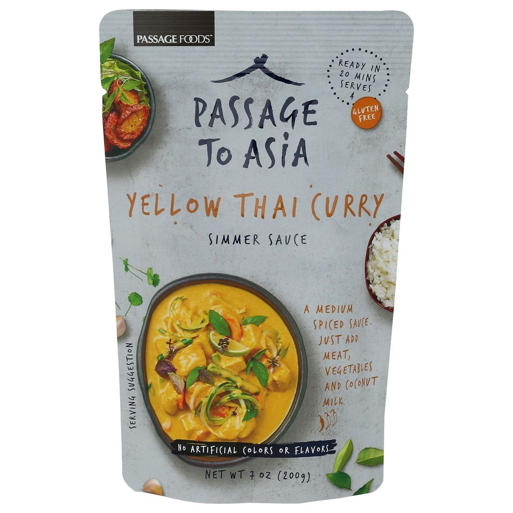 Passage Foods Yellow Thai Curry Simmer Sauce, 7 Ounce -- 8 Per Case