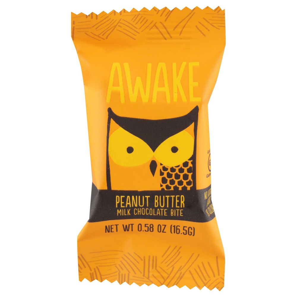 Awake Peanut Butter Milk Chocolate Bite, 0.48 Ounce -- 50 Per Case
