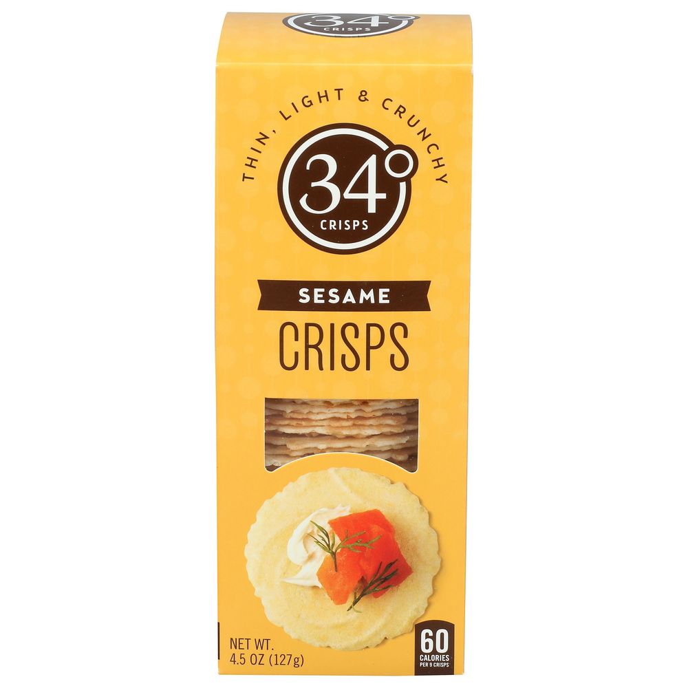 34 Degrees Sesame Crisps, 4.5 Ounce -- 12 Per Case