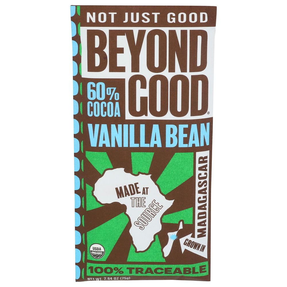 Beyond Good 60 Percent Cocoa Vanilla Bean Bar, 2.64 Ounce -- 12 Per Case