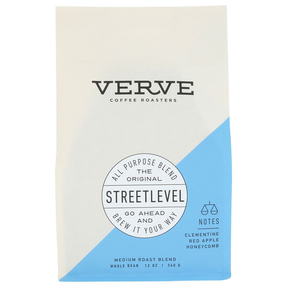 Verve Coffee Roasters Street Level Medium Roast Whole Bean Coffee, 12 Ounce -- 6 Per Case