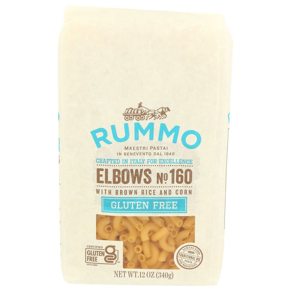 Rummo Gluten Free Elbows Pasta N.160 With Brown Rice And Corn, 12 Ounce -- 12 Per Case