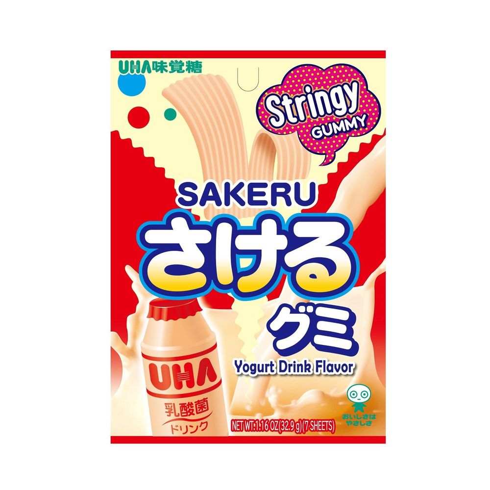 Uha Mikakuto Sakeru Stringy Yogurt Drink Gummy, 1.16 Ounce -- 10 Per Case
