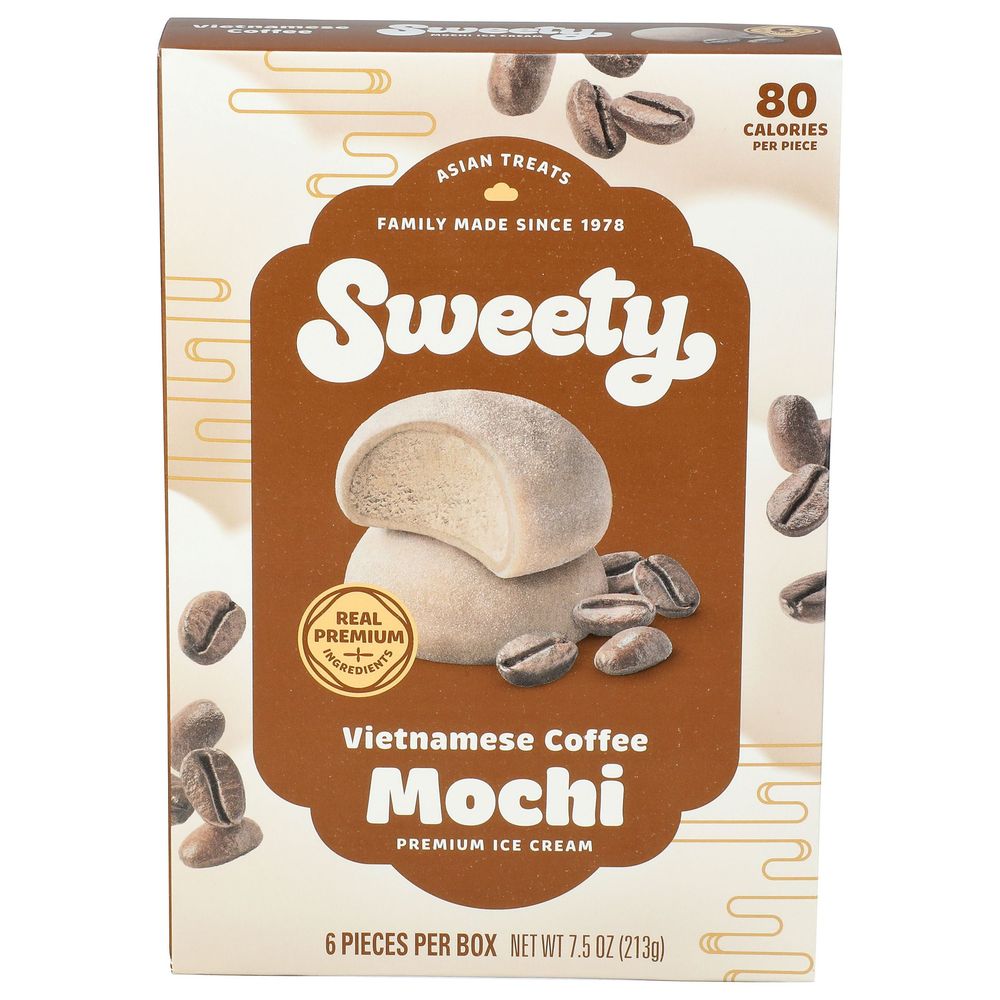 Sweety Vietnamese Coffee Mochi Ice Cream, 7.5 Ounce -- 6 Per Case