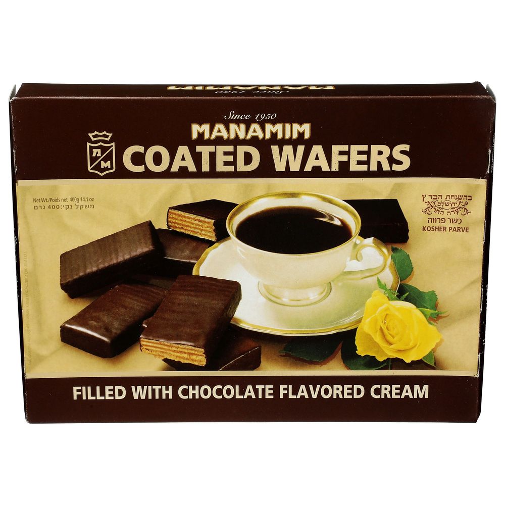 Manamim Chocolate Cream-filled Coated Wafers, 400 Gram -- 6 Per Case