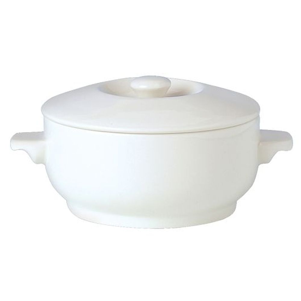 Steelite Simplicity White Alumina Vitrified 15 Ounce Soup Bowl With Lid, 6 Count