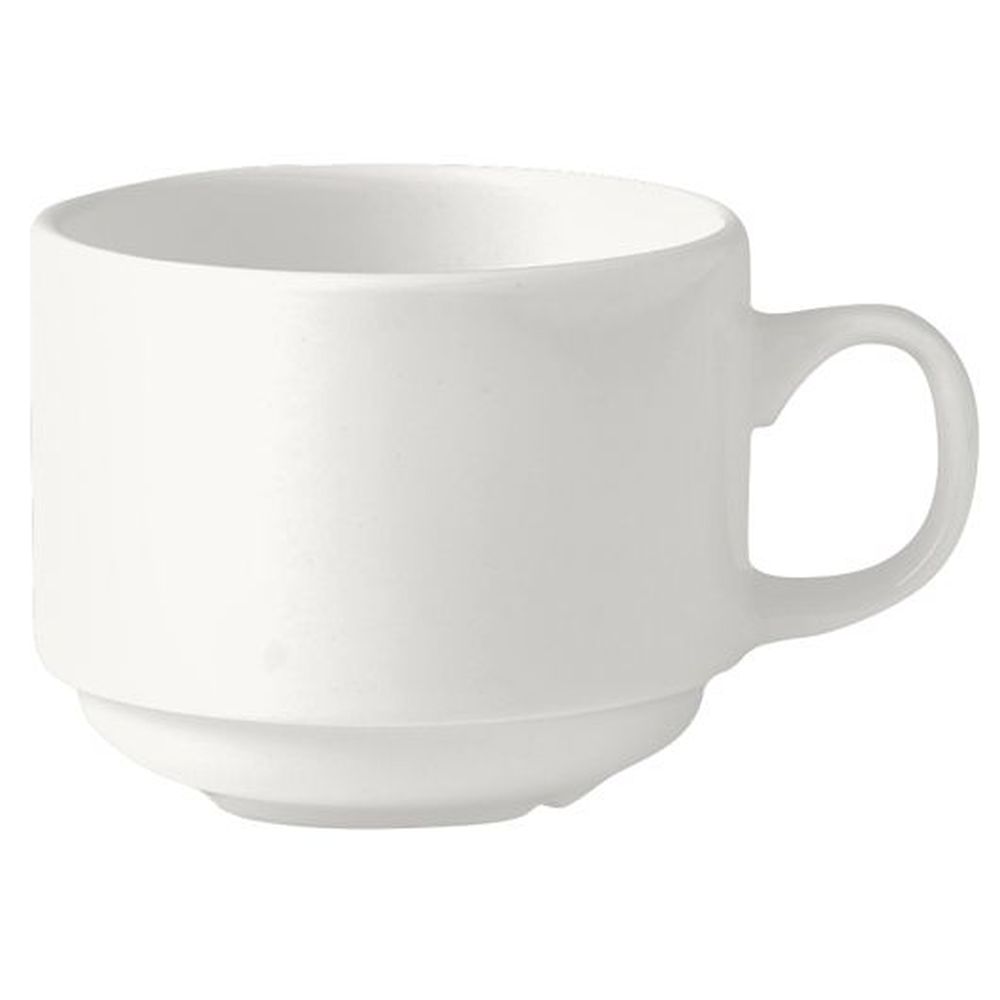 Steelite Monaco Vogue White Alumina Vitrified 7.5 Ounce Stacking Cup, 36 Count