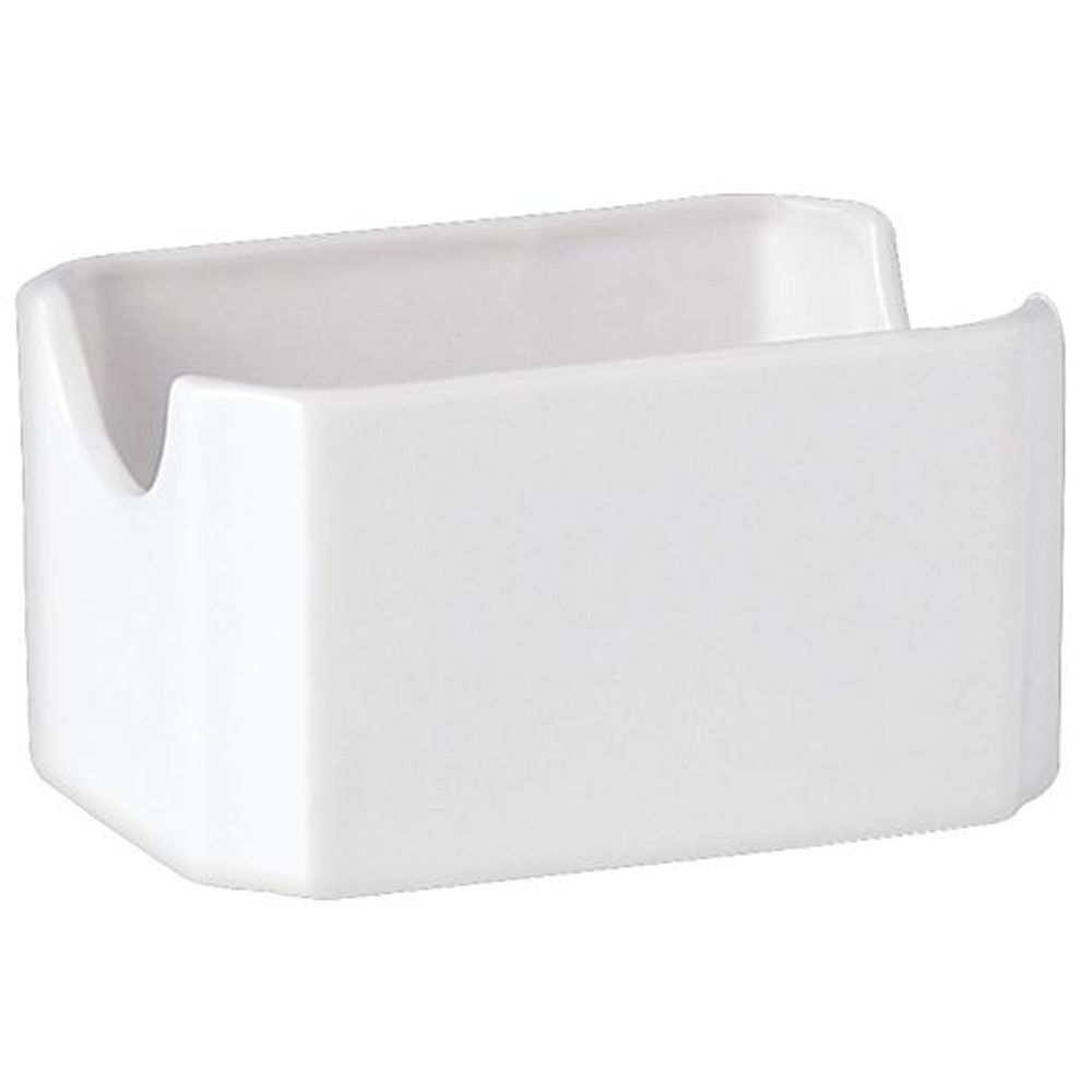 Steelite Simplicity White Alumina Vitrified Sugar Packet Container, 12 Count