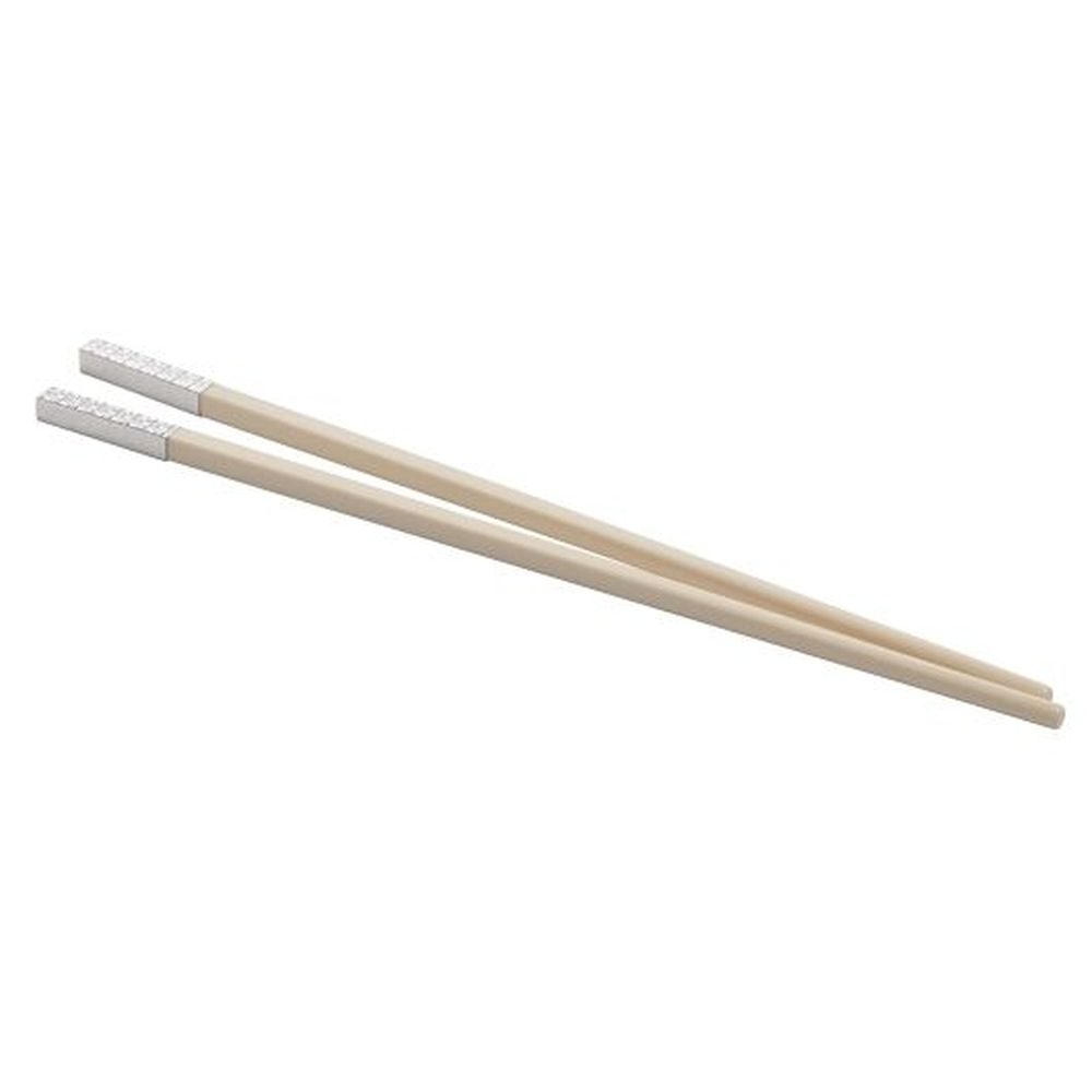 Wnk 9 7/8 Inch Ivory Chopstick Set With Silverplated Tip, 12 Count