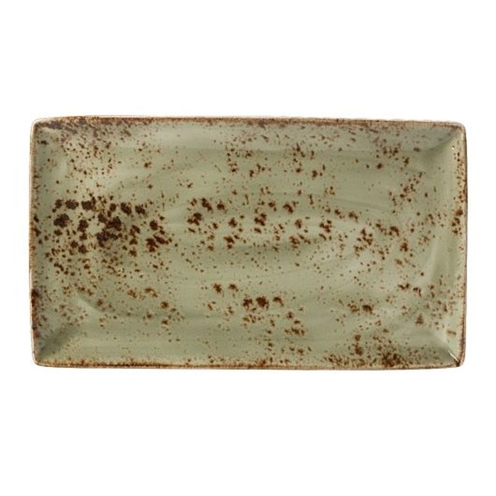 Steelite Craft Green Alumina Vitrified 12.5 inch Rectangle Tray, 6 Count