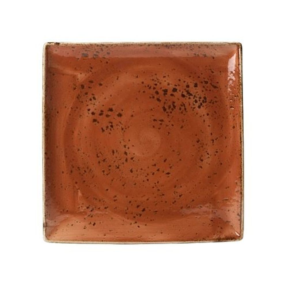 Steelite Craft Terracott Alumina Vitrified 10.5 Inch Square Tray, 6 Count