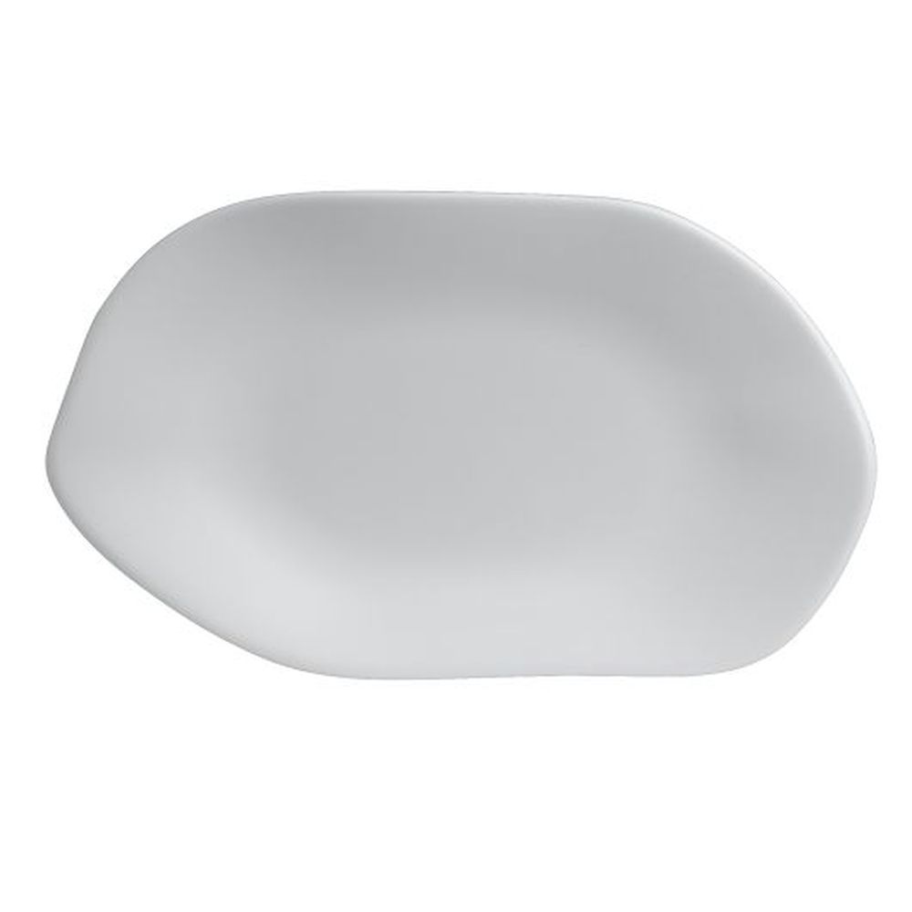 Marisol White 9.875 inch Melamine Oval Platter, 12 count