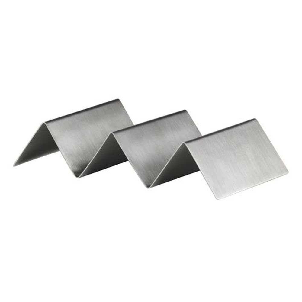 Creations Stainless Steel 6 1/8 X 3 1/4 X 1 1/4 Inch Satin Taco Holder, 48 Count