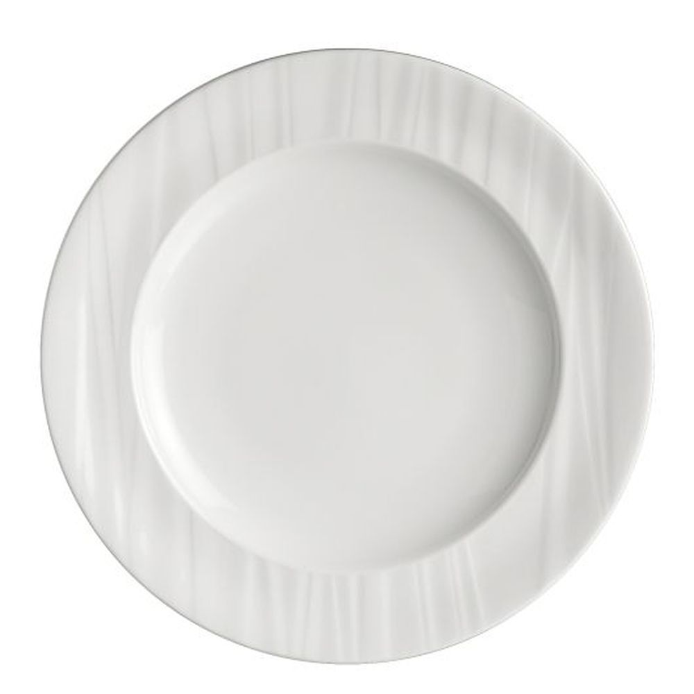 Folio Ruche Bone China 10.0 Inch Banquet Rim Plate, 24 Count