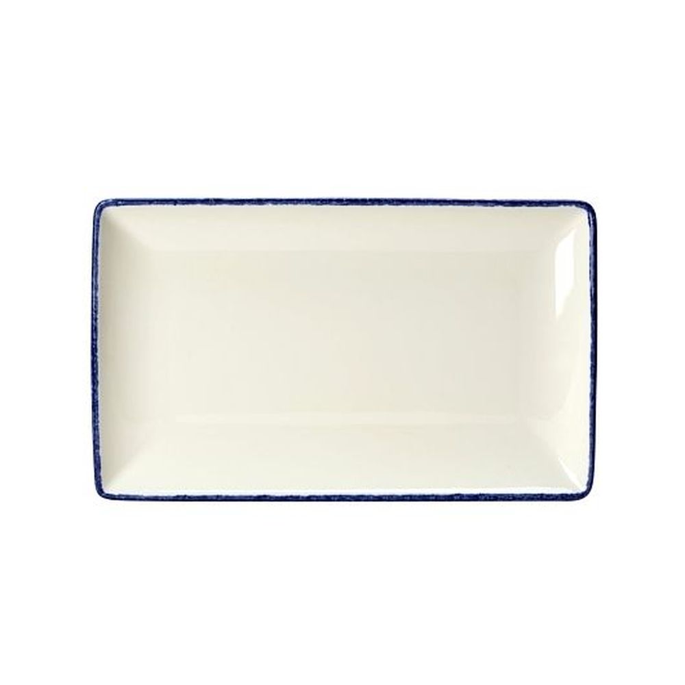 Steelite Blue Dapple Alumina Vitrified 10.625 Inch Rectangle Tray, 6 Count