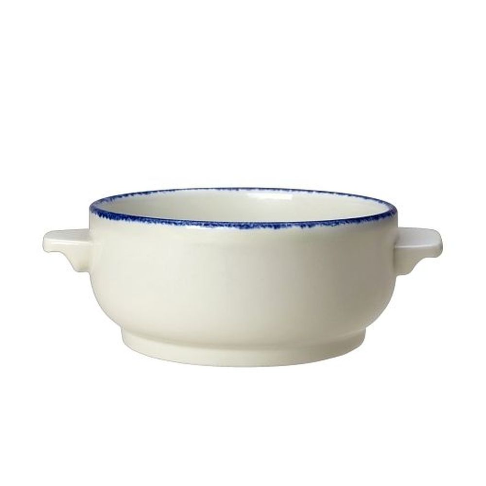 Steelite Blue Dapple Alumina Vitrified 15 Ounce Soup Bowl Base, 6 Count