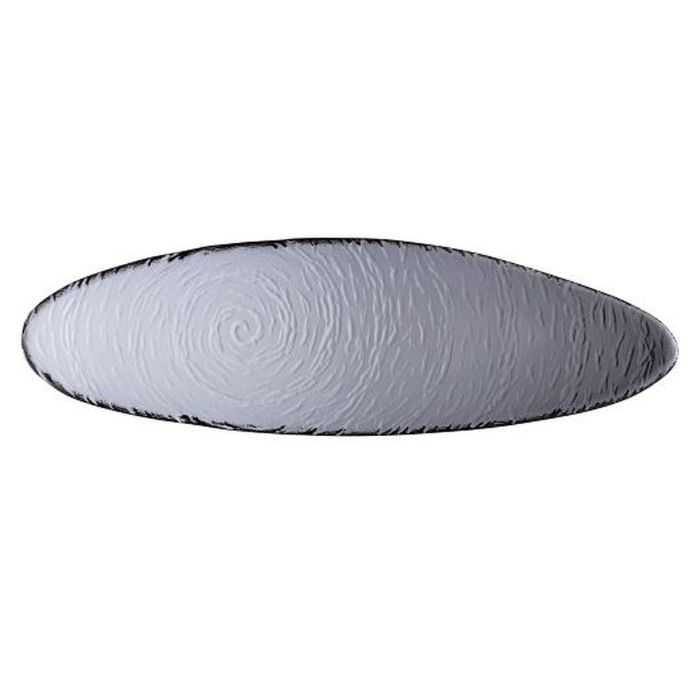 Creations Scape 15.75 Inch Smoked Glass Oval Platter, 6 Count