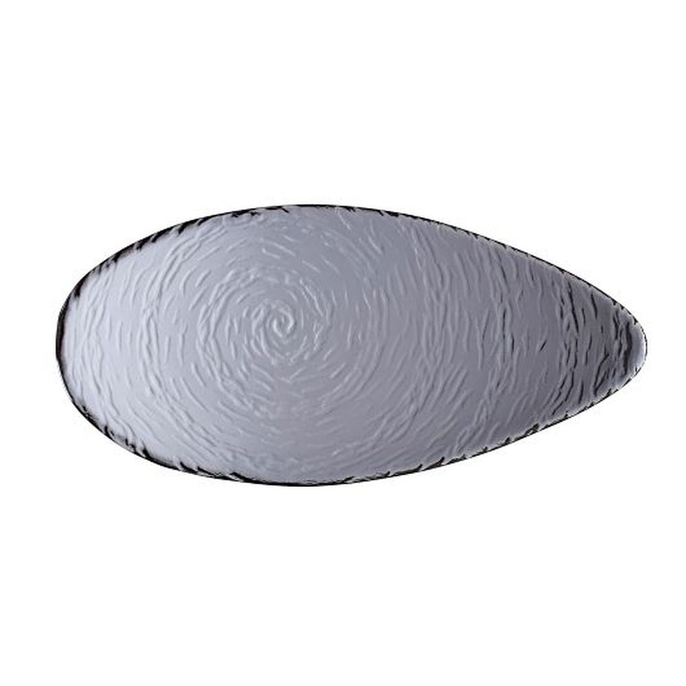 Creations Scape 12.125 X 5.875 Inch Smoked Glass Oval Platter, 6 Count