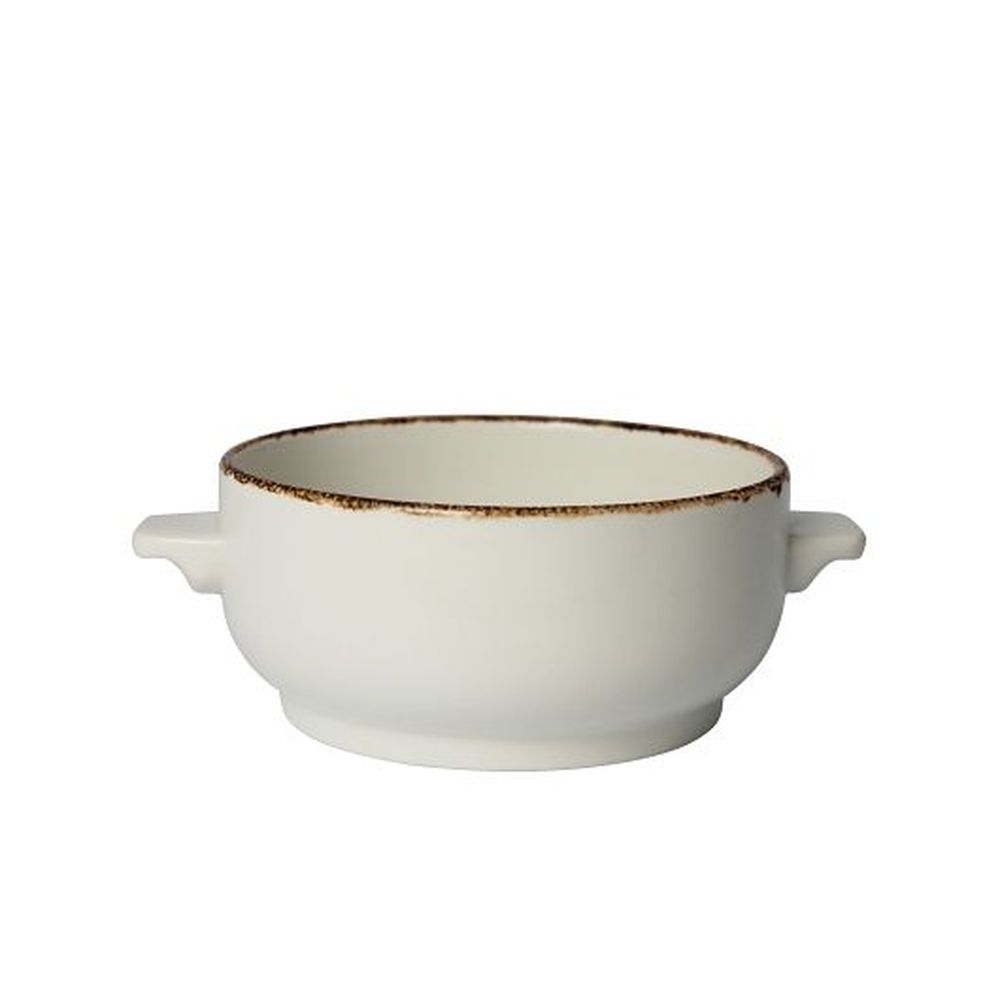 Steelite Brown Dapple Alumina Vitrified 15 Ounce Soup Bowl, 6 Count