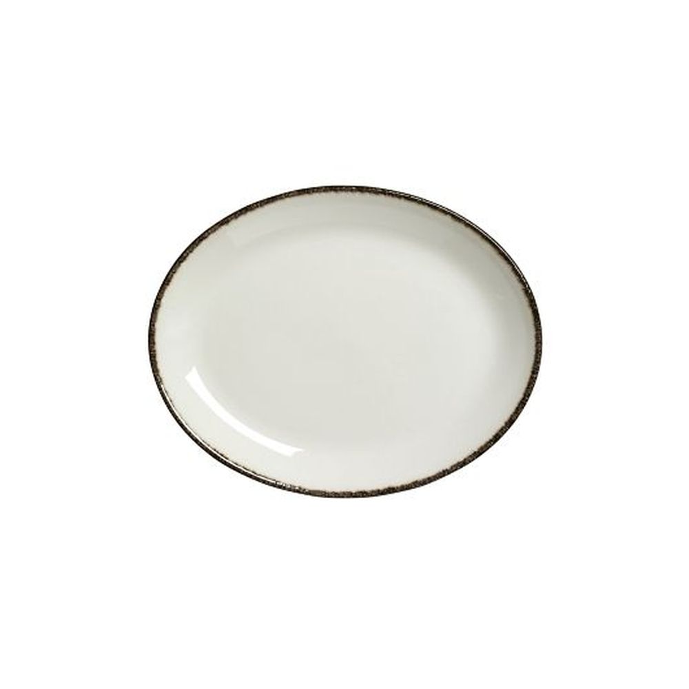 Steelite Charcoal Dapple Alumina Vitrified 8 Inch Oval Coupe Platter, 24 Count
