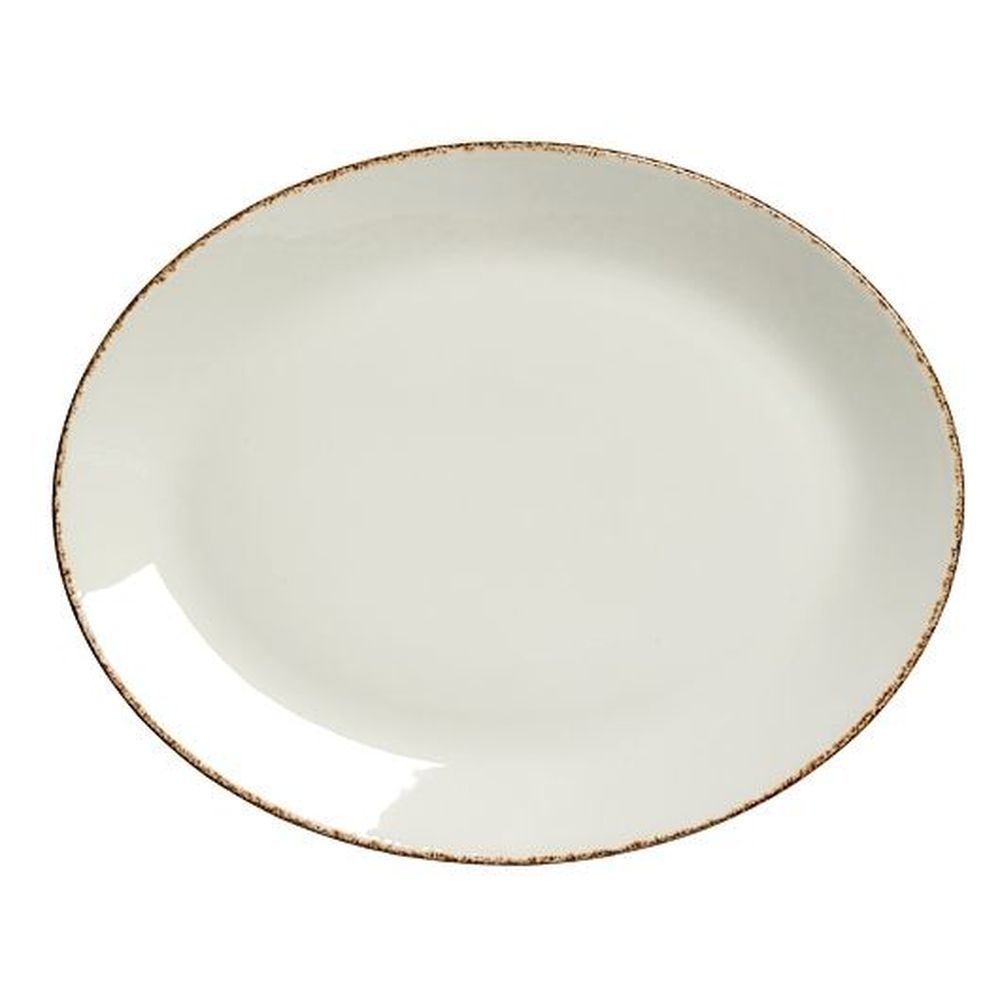 Steelite Brown Dapple Alumina Vitrified 13.5 Inch Oval Coupe Platter, 12 Count
