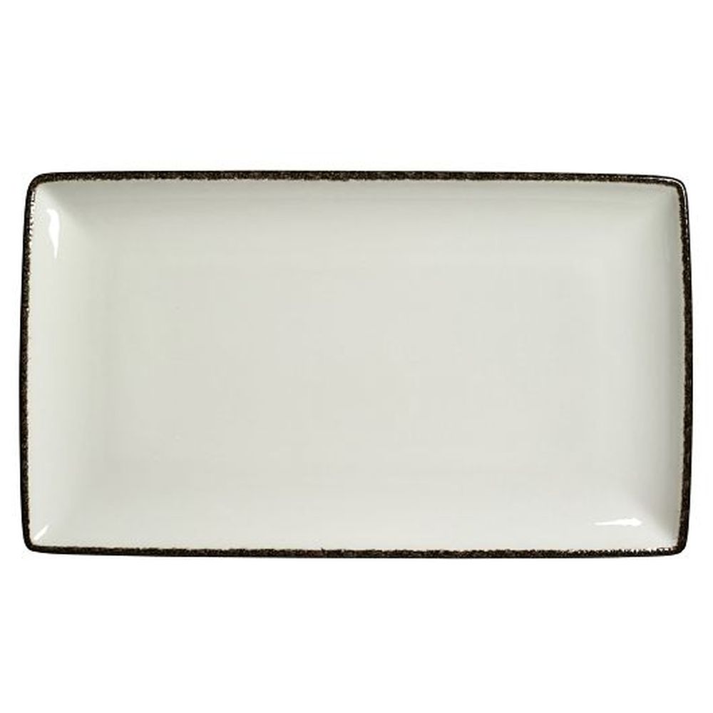 Steelite Charcoal Dapple Alumina Vitrified 8 Inch Taste Rectangle Platter, 6 Count