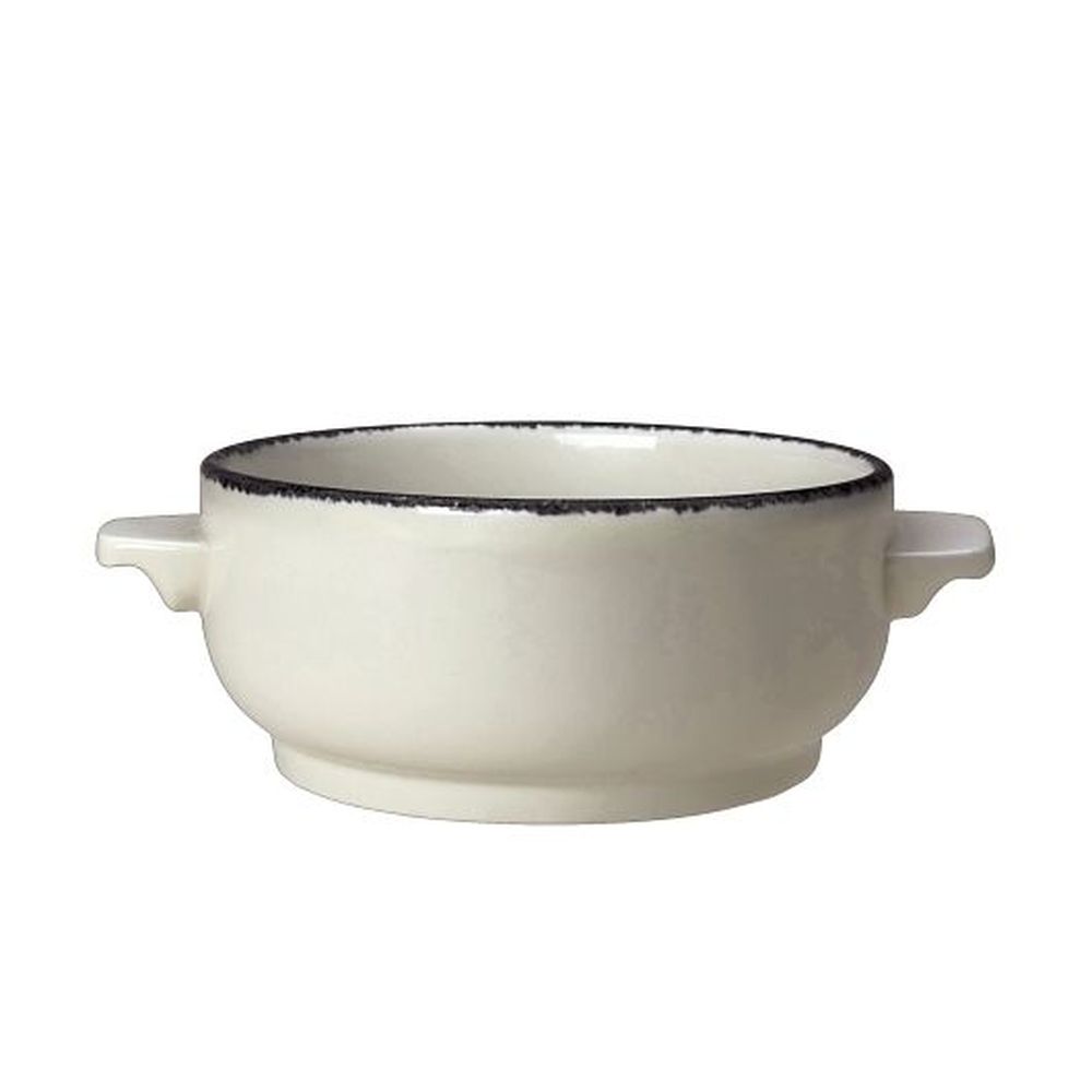 Steelite Charcoal Dapple Alumina Vitrified 15 Ounce Soup Bowl Base, 6 Count