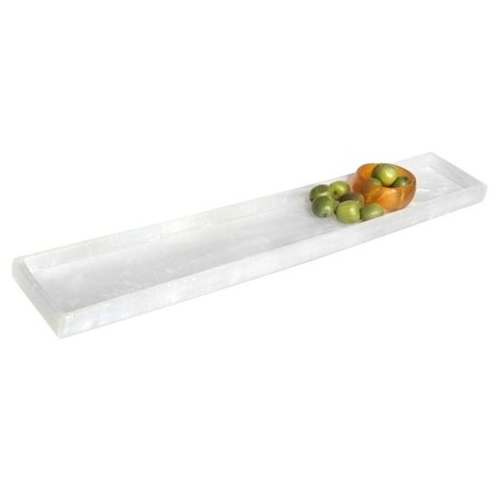 Kenny Mack Charger Shell Resin Rectangle Tray, 23.5 Inch