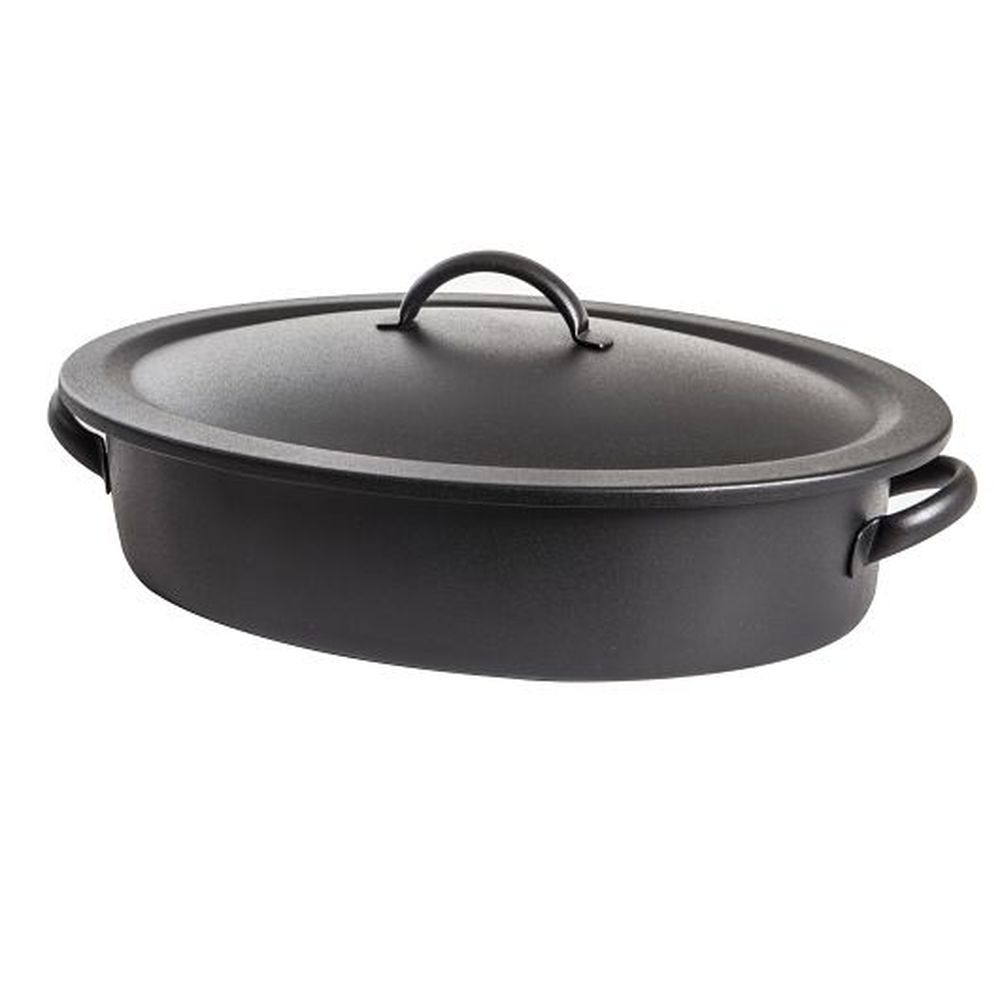 Dw Haber 18/10 Stainless Steel Oval Black Homestyle Chafer, 5 Quart Capacity