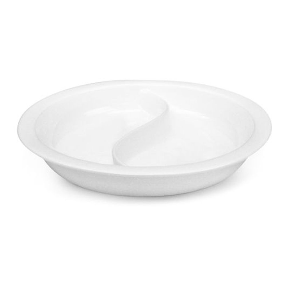 Dw Haber S Divided Porcelain Food Pan, 7.5 Liter Capacity