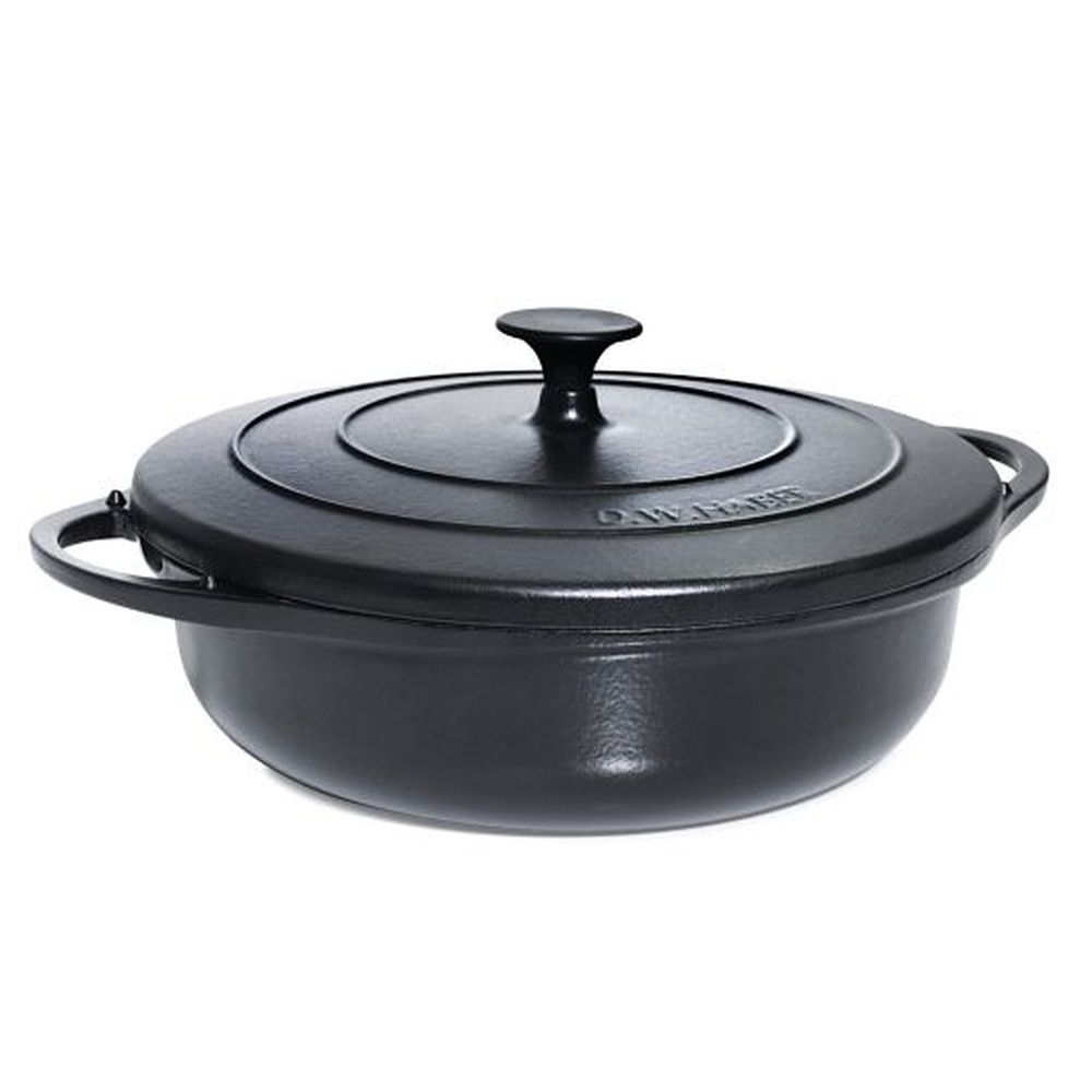 Dw Haber Home Style Black Cast Iron Dutch Oven Chafer, 5 Quart Capacity