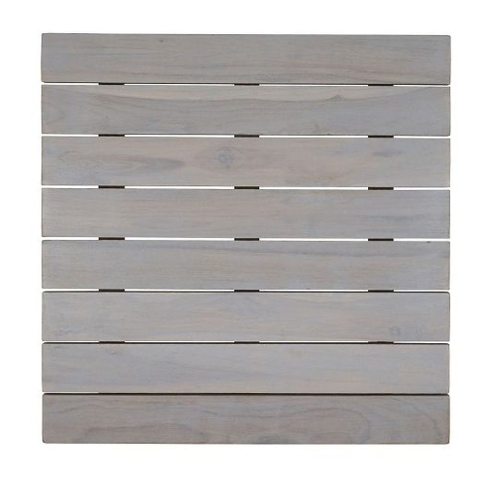 Dw Haber Fusion Grey Wash Teak Wood Square Tile, 14.0 X 14.0 Inch