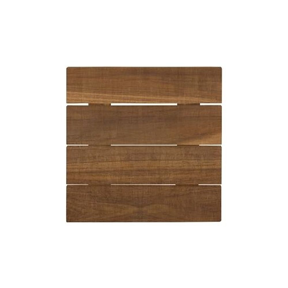 Dw Haber Fusion Natural Teak Wood Slatted Square Tile, 6.0 X 6.0 Inch