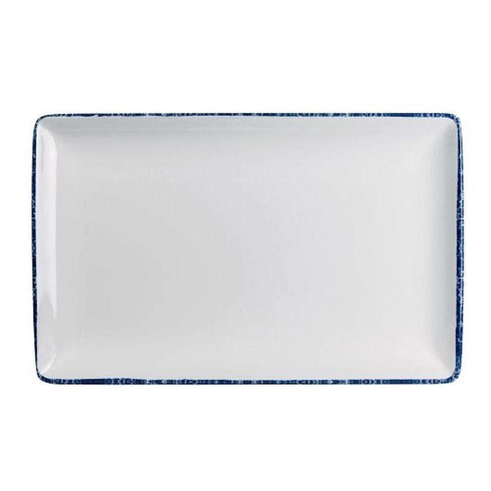 Creations Blue Dapple 12 X 7.5 Inch Melamine Rectangle Tray, 12 Count