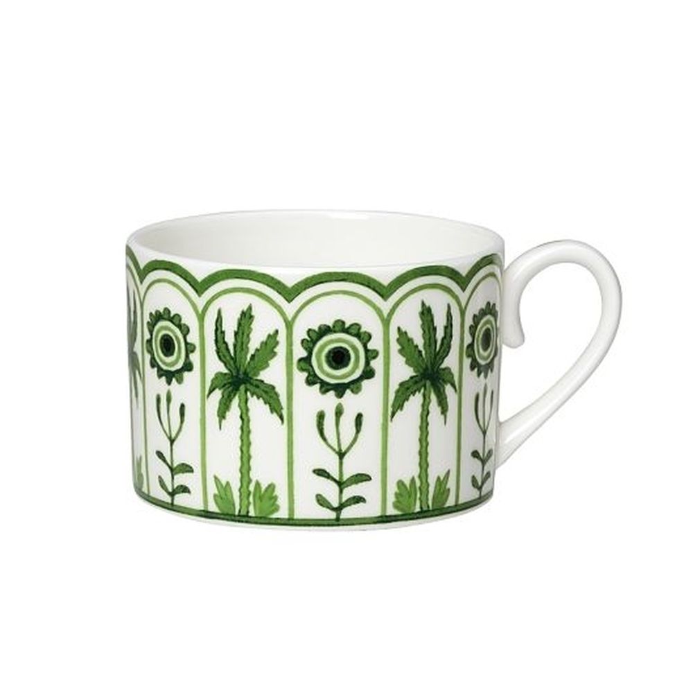 William Edwards Sultans Garden Green Bone China 7 Ounce Tea Cup Can, 7 Ounce, 12 Count